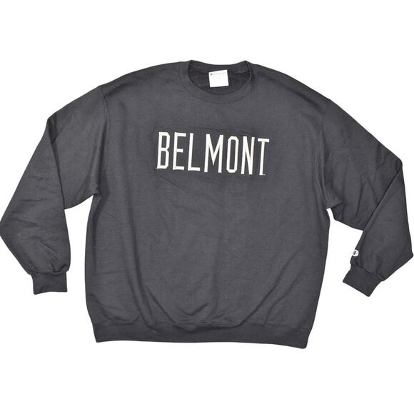 Champion Black Pullover Sweater 2XL Cotton Blend BELMONT Crew Neck Long Sleeve - Picture 1 of 6